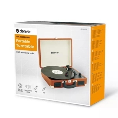 TOCADISCOS USB - MARRÓN