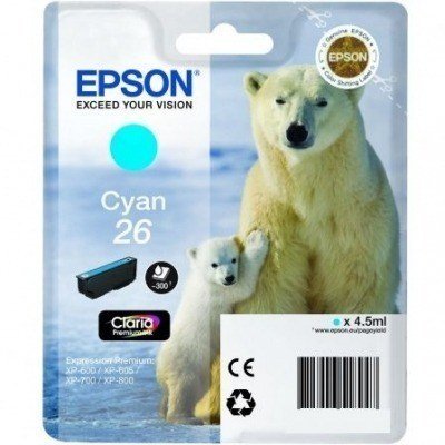 Epson T2612 (26) Cyan Cartucho de Tinta Original - C13T26124012