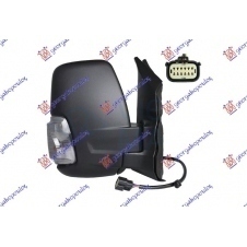 RETROVISOR ELECTRICO CALEFACTABLE CORTO(CON LUZ DE INTERMITENCIA 16W) (CALIDAD A) (CRISTAL CONVEXO)