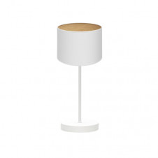 Sobremesa Tania 1xe14 Blanco/blanco-madera Clara 42x17x17 Cm
