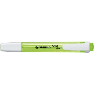 Stabilo Swing Cool Marcador Fluorescente - Cuerpo Plano - Punta Biselada - Trazo entre 1 y 4mm - Tinta con Base de Agua - Antisecado - Color Verde