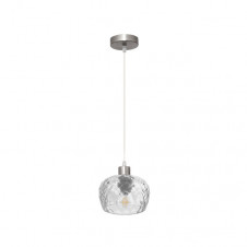 Colgante Estela 1xe27 Cromo Regx13x13 Cm C/tulipa Cristal Tallado Transparente