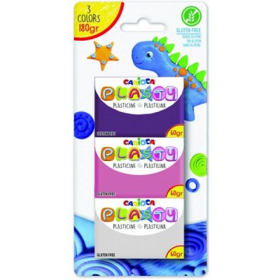 Carioca Blister 3 Plastilinax60gr - Facil de Usar - No Se Seca - Reutilizable - Colores Brillantes y Mezclables - Libre de Gluten - Color Varios