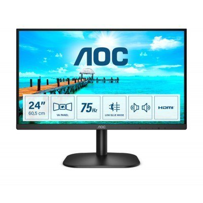 Monitor led 23.8pulgadas aoc 24b2xdam - vga - hdmi - dvi - 1920x1080 - 75hz - 4ms - vesa 100x100