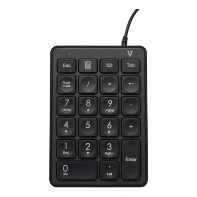 Teclado numérico con cable USB KP350 de - 22 teclas - Teclas de acceso rápido de calculadora, tabulación, retroceso - Cable de 6 pies - USB tipo A - Teclado, ordenador portátil, laptop - Negro - Chrom