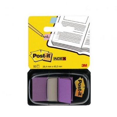 MARCADOR INDEX POST-IT MEDIANO 3M - DISPENSADOR 50 UNIDADES - VIOLETA