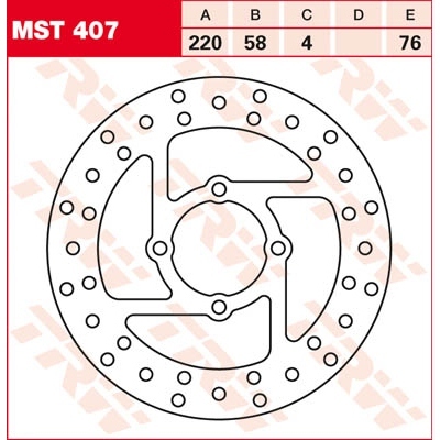 Disco de freno fijo redondo 220-250 mm TRW MST407