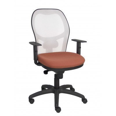 Silla Jorquera malla blanca asiento bali marrón