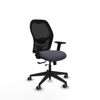 Alocén traslack malla negra bali gris oscuro brazos 2D base piramidal ruedas engomadas 65mm