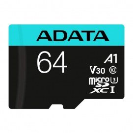 Tarjeta microSD ADATA microSDXC/SDHC UHS-I U3 64GB, Clase 10, con adaptador