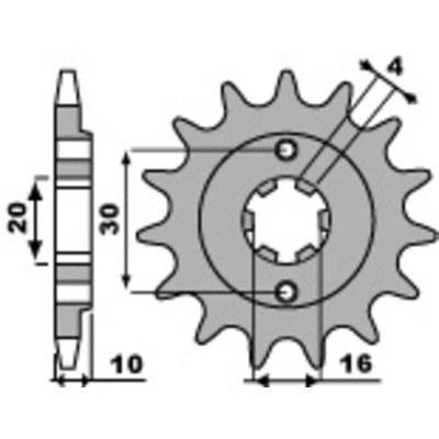 Piñón PBR 12 dientes para cadena paso 520 Cagiva 125 Mito 720.12.18NC