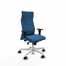 Piqueras y Crespo Albacete direcci?n sincro similpiel azul claro brazos 1D cromados base blanca ruedas 65 nailon