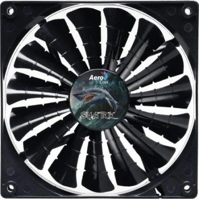 VENTILADOR AEROCOOL SHARK14 NEGRO - MODO SILENCIOSO/ENCENDIDO - 14CM - 1500/800RPM - 29.6/14.5DBA