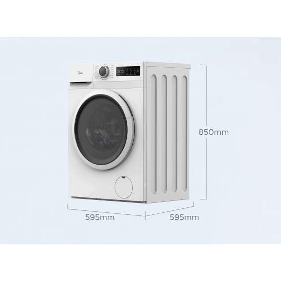 Lavadora Midea MF110W80BA10/W-ES, 8 kg, 1400 rpm, clase A-10%, blanco