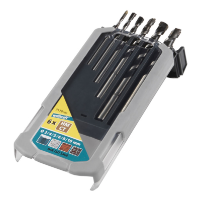 Broca para hormigón professional filo de carburo de tungsteno, ø3-10 mm, juego 6 piezas