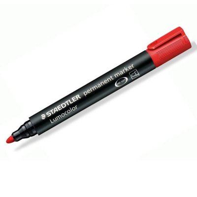STAEDTLER Marcador permanente Lumocolor Marker - Punta conica - Trazo 2 mm - Color rojo