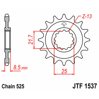 Piñón JT SPROCKETS acero estándar 1537 - Paso 525 JTF1537.15