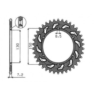 Coronas OEM de repuesto en acero SUNSTAR SPROCKETS 1-2584-51