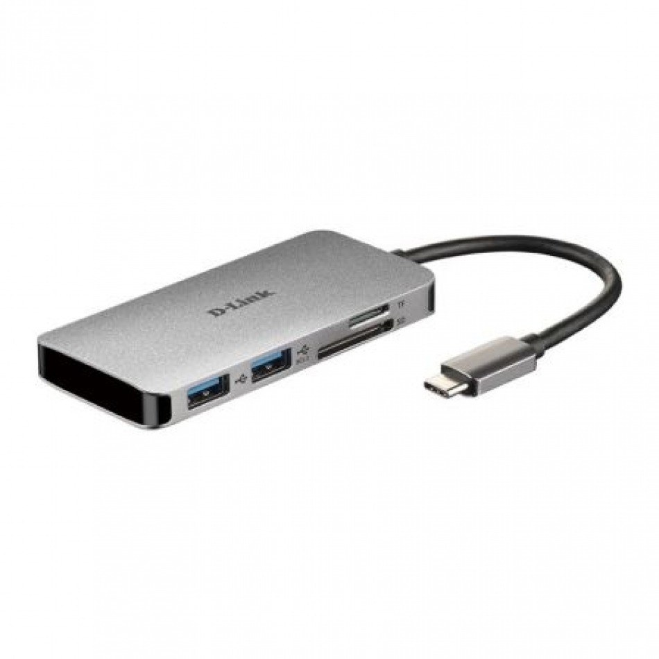 Docking USB 3.0 Tipo-C D-Link DUB-M610/ 2 Puertos USB/ 1 Thunderbolt 3/ 1 HDMI/ 1 Lector Tarjetas SD/ Gris