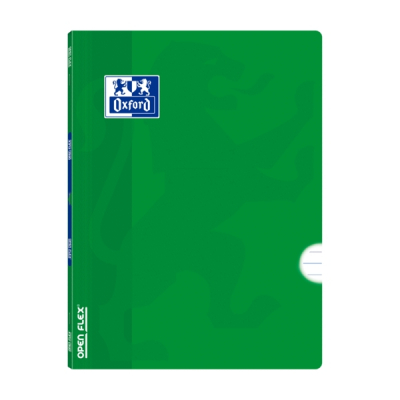 Oxford School Classic Openflex A4 Libreta Grapada - Tapa de Plastico Resistente - 1 Linea con Margen - 48 Hojas de Papel de Calidad - Color Verde