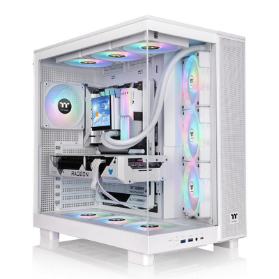Caja ordenador gaming thermaltake view 380 xl usb cx1 atx argb cristal templado blanco