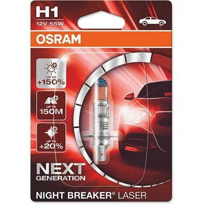 OSRAM Night Breaker Laser H1 Light Bulbs 12V 55W - x1 64150NL