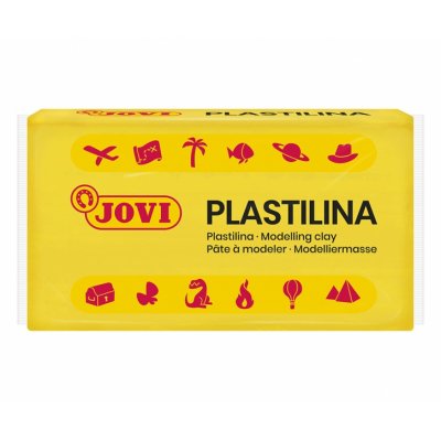 Jovi Caja de 30 Pastillas de Plastilina 50gr - Pasta de Modelar Vegetal - No Se Seca - sin Gluten - Inocua - Facil de Moldear - Ideal para Figuras en Volumen - Color Amarillo