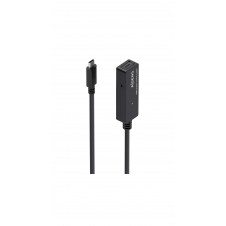 AISENS Cable USB 3.2 Gen1x1 prolongador con Amplificador, USB-C/M-USB-C/H, Negro, 5.0m