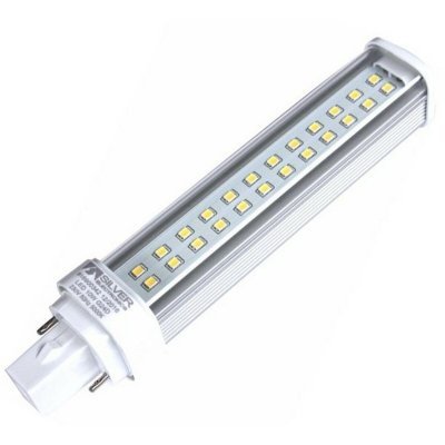 Bombilla LED PLC G24D Silver - 10W | 5000K luz fría | Base de 2 pines | Eficiencia energética y larga duración