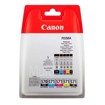 Canon PGI570/CLI571 Pack de 5 Cartuchos de Tinta Originales - 0372C004