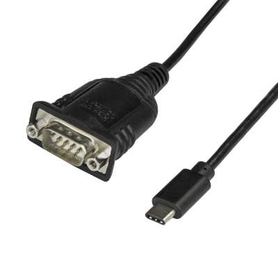 Adaptador Conversor USB Tipo C a Serie DB9 RS232 con Retención de Puertos COM - Cable Convertidor de 40cm USBC a Serie - para PLCs, Escáners, Impresoras - para Windows Mac y Linux