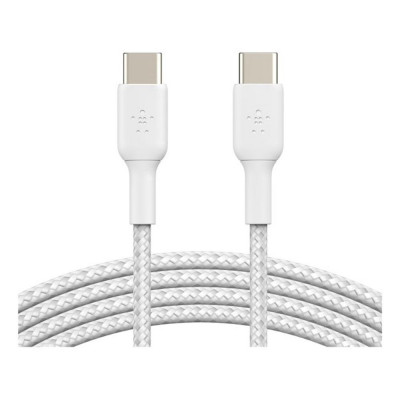 Cable usb tipo c belkin 1m - macho - macho - blanco trenzado 2 unidades