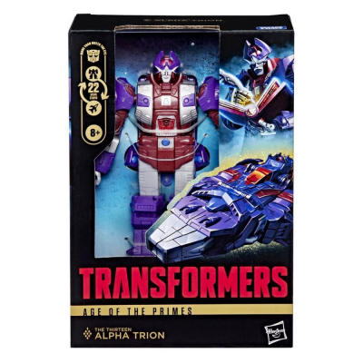 Figura hasbro transformers age of the primes deluxe class alpha trion 17.5cm