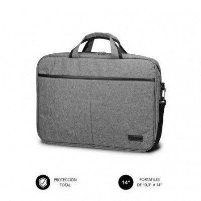 Maletín Subblim Elite Laptop Bag para Portátiles hasta 14/ Cinta para Trolley/ Gris