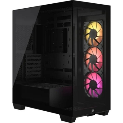 Caja ordenador gaming corsair 3500x atx argb cristal templado negra