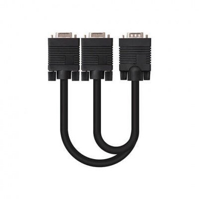 Cable nanocable bifurcador svga hdb15 - m - 2xhdb15 - h negro 45 cm