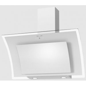 Campana decorativa de pared inclinada Corberó NYASA9000W, vertical, 90 cm, 831 m3/h, clase A++, 6 velocidades, 64dB, filtro aluminio, 2 luces LED, cristal blanco