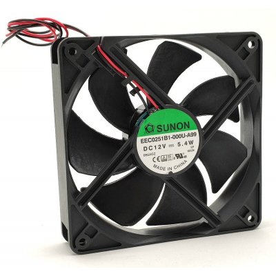VENTILADOR 12Vdc 120x120x25mm 5,3W 2 Cables BOLAS Sunon