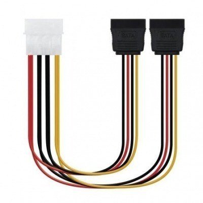 Cable Duplicador de Alimentación Nanocable 10.19.0101/ Molex Macho - 2x SATA Hembra/ 20cm