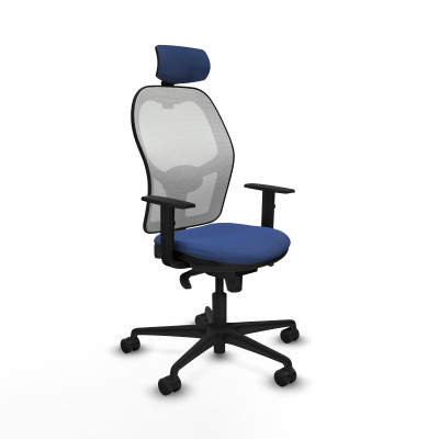 Jorquera sincro malla blanca bali azul marino brazos 1D base nailon cabecero 2D ruedas 65mm nailon