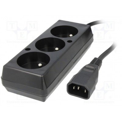 Base Multiple 3 enchufes Schuko a Conector C14 Macho