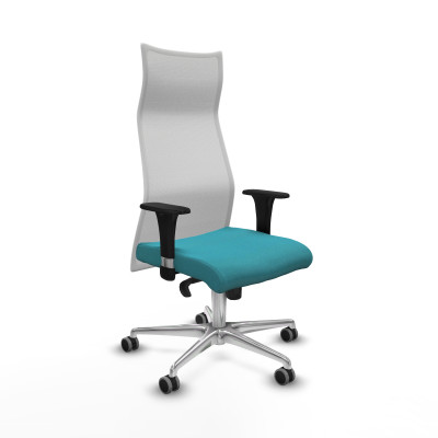 Albacete malla XL sincro malla blanca bali turquesa brazos 1D base aluminio ruedas 65mm engomadas