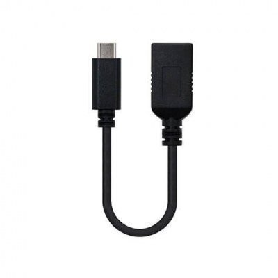 Cable otg usb tipo a 3.1 a usb tipo c 3.1 nanocable 15cm - hembra - macho - negro