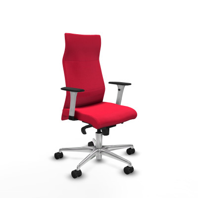 Albacete dirección sincro bali rojo brazos 1D blancos base aluminio ruedas 65 nailon