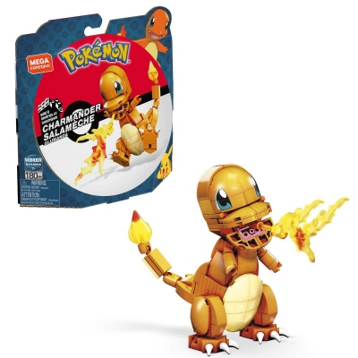 Figura mattel mega construx pokemon charmander 180 pcs build & show