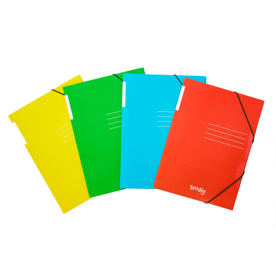 Carpeta solapas y cierre gomas,cartón brillo 500grs,tarjetero en lomo,folio,verde 925604