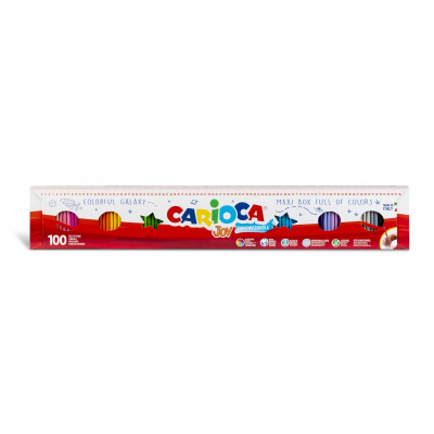 Carioca Joy Pack de 100 Rotuladores - 1 Metro de Color - Tinta Superlavable - Punta Fina y Bloqueada - Tapa Ventilada - Color Varios
