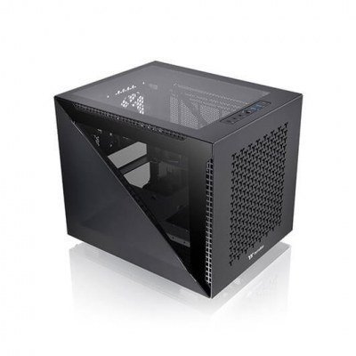 Caja ordenador micro - atx thermaltake divider 200tg air black cristal templado - negro