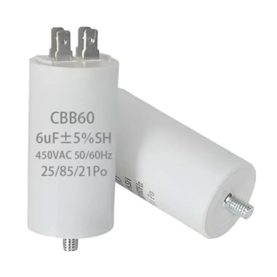 Condensador MOTOR 6uF 450Vac FASTON + M8 Medidas 35x68mm