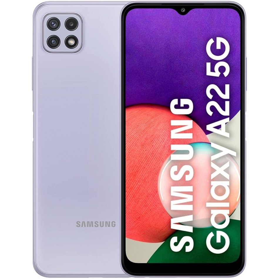Telefono movil smartphone samsung galaxy a22 6.6pulgadas violet 5g - 128gb rom - 4gb ram - 48+5+2 mpx - 8 mpx - 5000 mah - dual simm